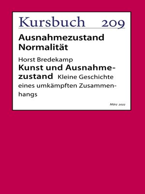 cover image of Kunst und Ausnahmezustand